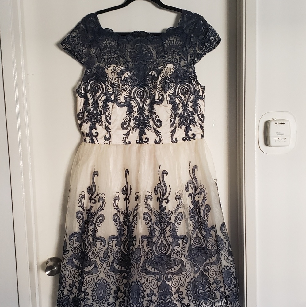 Chi Chi London Navy Lace Dress